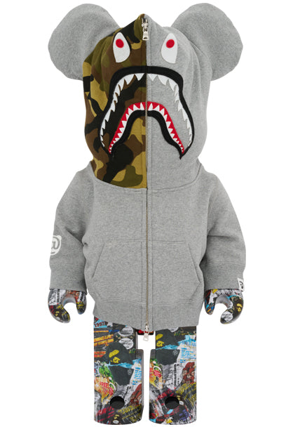 BAPE LEGACY CAMO SHARK GRAY 1000% BEARBRICK