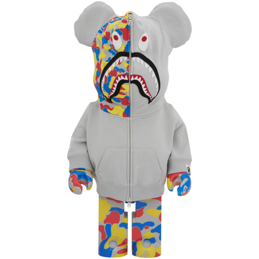 BAPE x MEDICOM CAMO SHARK 30TH ANNIVERSARY 1000% BEARBRICK