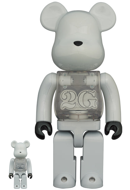 2G WHITE CHROME BEARBRICK SET
