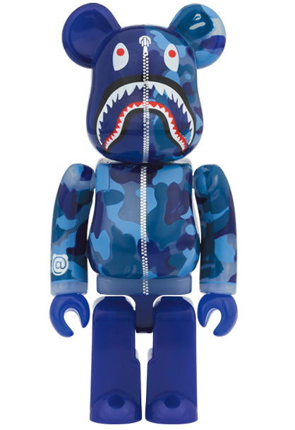 BAPE CLEAR CAMO SHARK BLUE BEARBRICK SET