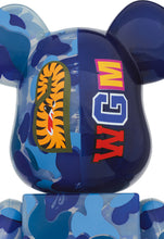 Load image into Gallery viewer, BAPE CLEAR CAMO SHARK BLUE BEARBRICK SET