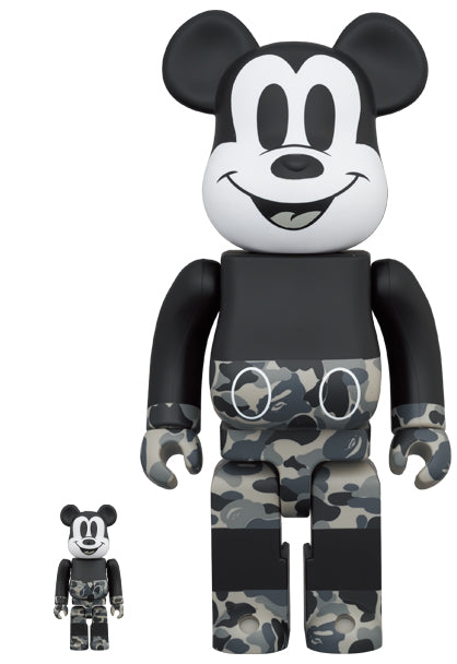 MICKEY MOUSE BAPE MONOTONE VERSION BEARBRICK SET