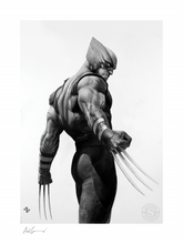 Load image into Gallery viewer, PRINT: WOLVERINE BLACK AND WHITE